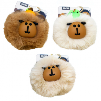 Купить Брелок меховый "Капибара" оптом